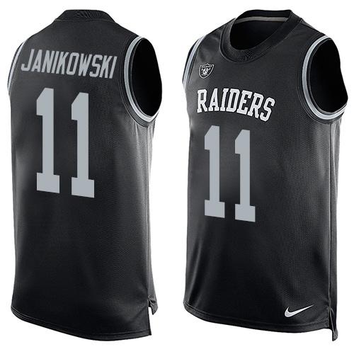 Nike Raiders #11 Sebastian Janikowski Black Team Color Men's Stitched NFL Limited Tank Top Jersey